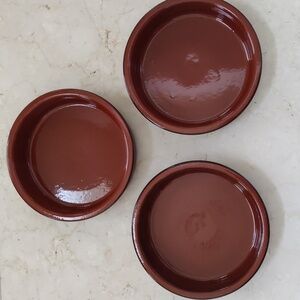 3 Cermer Glossy Caramel Terracotta Ramekins for Creme Brulee, Flan, Dips